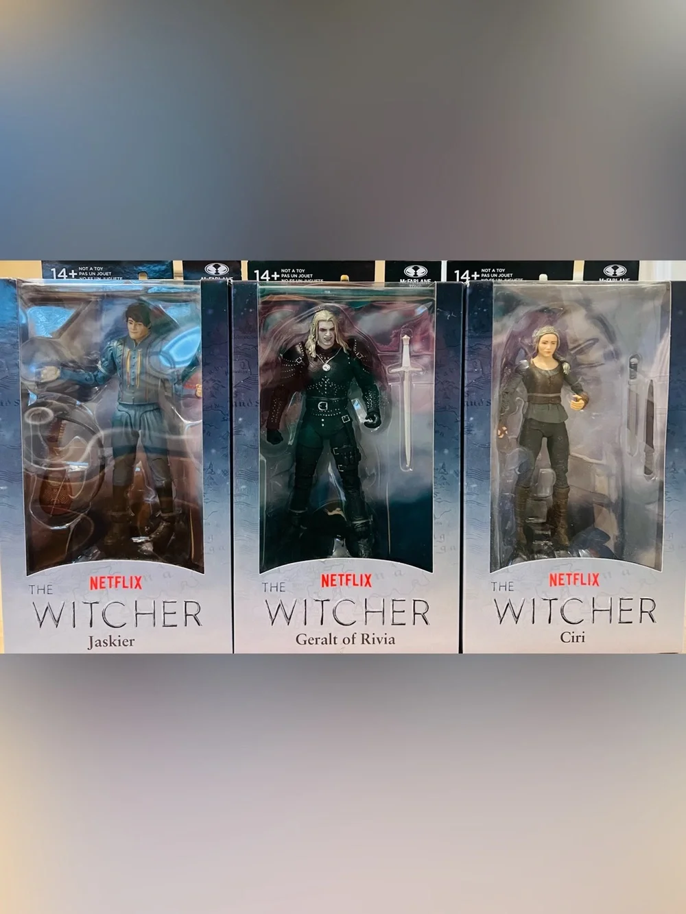 McFarland Toys The Witcher Set of 3 Figures, Geralt, Ciri, Jaskier, 2022
